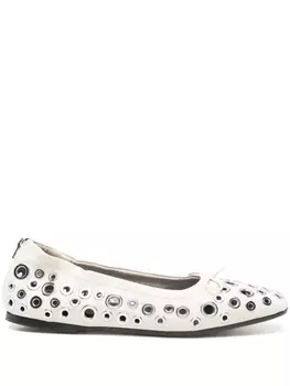Балетки Golden Goose с люверсами, белый