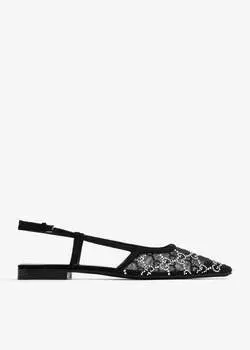 Балетки Gucci GG Slingback, черный