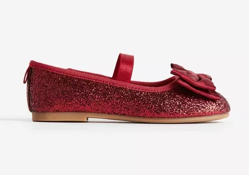 Балетки H&M Glitter Appliqud, красный