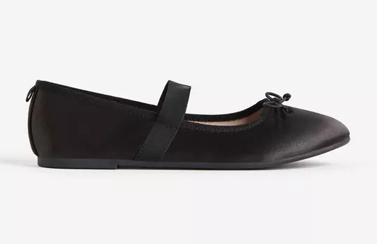 Балетки H&M Suede, черный