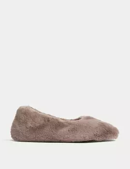 Балетки из искусственного меха с технологией Freshfeet Marks & Spencer