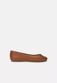 Балетки JAYNA PEBBLED LEATHER DRIVER FLAT Ralph Lauren, цвет Lauren Tan