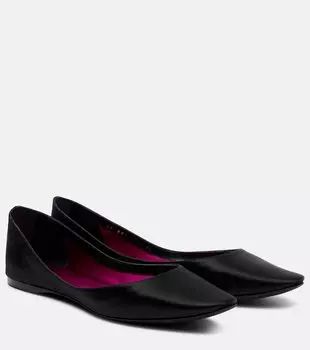 Балетки Lou из сатинового крепа Saint Laurent, нуар