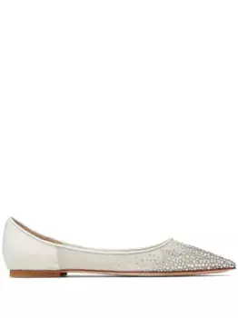 Балетки Love с кристаллами JIMMY CHOO, белый