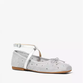 Балетки Michael Kors Collette Embellished Mesh, серебристый