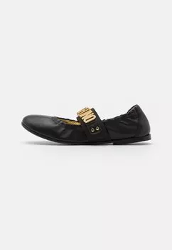 Балетки MOSCHINO, цвет black/gold