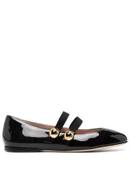 Балетки Moschino из лакированной кожи, черный