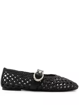 Балетки плетеные Stuart Weitzman, черный