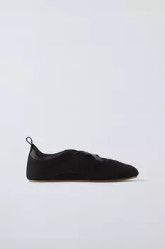 Балетки плоские ZARA, черный