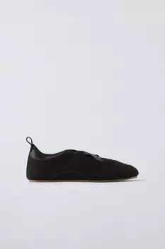 Балетки плоские ZARA, черный