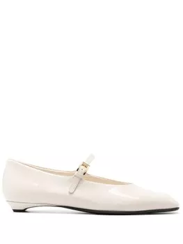 Балетки Prada из лакированной кожи, нейтральный