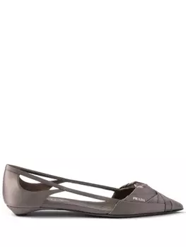 Балетки Prada Satin с вырезами, серый