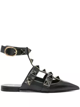 Балетки Roman Stud с острым носком VALENTINO GARAVANI, черный