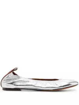 Балетки с эффектом металлик Lanvin, золотой