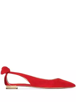 Балетки с бантом Aquazzura, красный