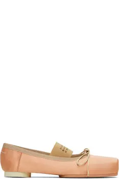 Балетки с логотипом Pointe Pink Satin MM6 Maison Margiela