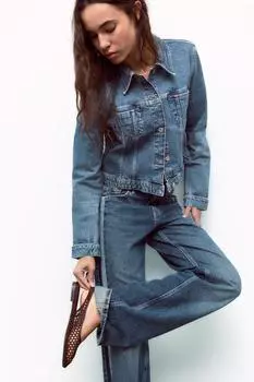 Балетки с плетеной задней спиной ZARA, коричневый