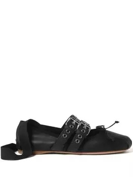 Балетки с пряжкой Miu Miu, черный