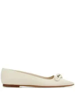 Балетки с узлом Ferragamo, белый