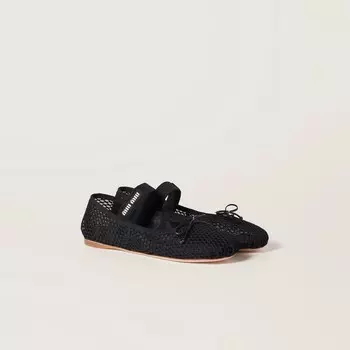 Балетки сетчатые Miu Miu, черный