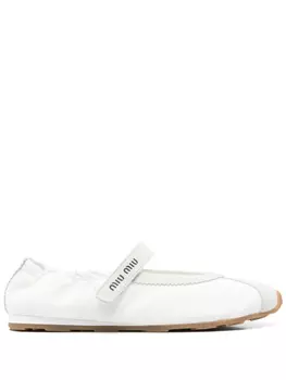 Балетки со вставками Miu Miu, белый