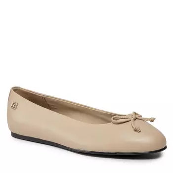 Балетки Tommy Hilfiger EssentialLeather Ballerina, бежевый