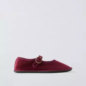 Балетки Zara Velvet, бордовый