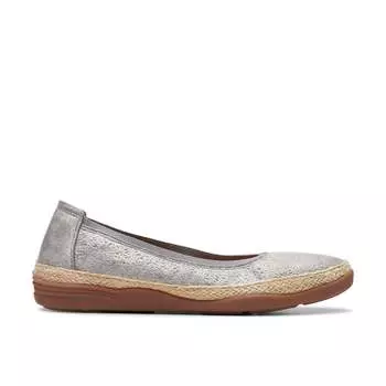 Балетки женские Clarks, цвет pewter metallic