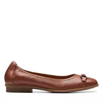 Балетки женские Clarks, цвет tan leather