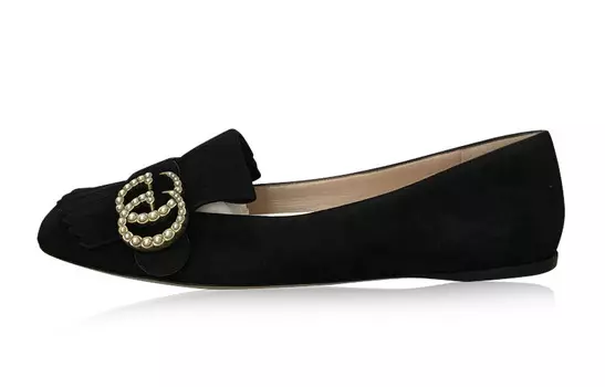 Балетки женские Gucci с логотипом, черный