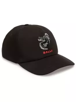Bally бейсболка с вышивкой, черный