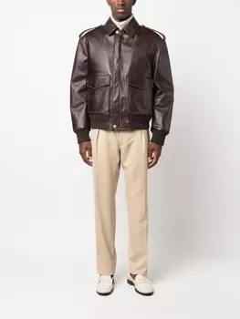 Bally бомбер с карманами, коричневый
