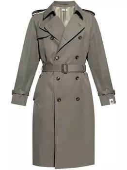 Bally двубортный тренчкот, зеленый