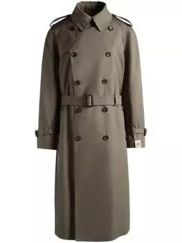 Bally двубортный тренчкот, зеленый