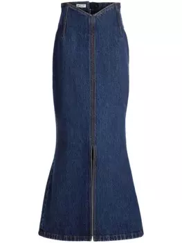 Bally джинсовая юбка миди, синий