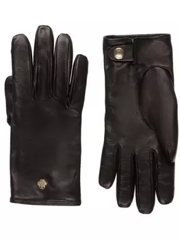 Bally кожаные перчатки с логотипом, черный