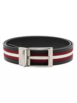 Bally ремень в полоску, черный