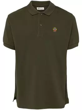 Bally рубашка поло с логотипом, зеленый