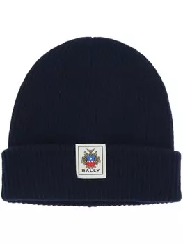 Bally шапка-бини Crest Label, синий