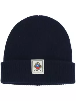 Bally шапка-бини Crest Label, синий