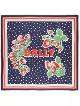 Bally шелковый платок с принтом, синий