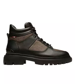 Bally Valensy 6239846 Черные кожаные ботинки с монограммой