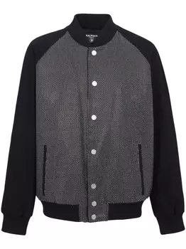 Balmain бомбер со стразами, черный