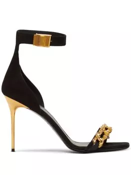 Balmain босоножки Uma с цепочкой, черный