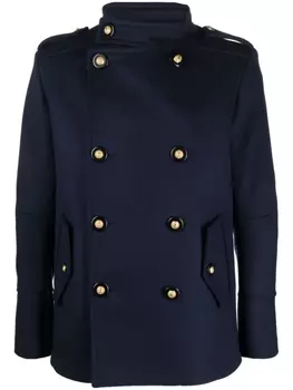 Balmain двубортное пальто, синий