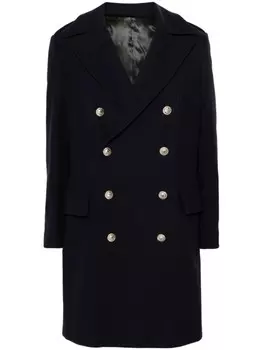 Balmain двубортное пальто, синий