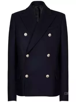 Balmain двубортное пальто, синий