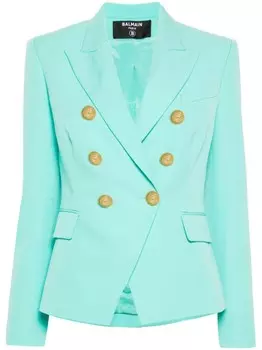 Balmain двубортный блейзер, зеленый
