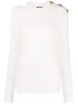 Balmain джемпер с круглым вырезом, белый