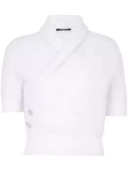 Balmain джемпер с запахом, белый